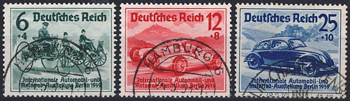 Deutschland, Deutsches Reich, Automobilausstellung, 1939, Nr.685-688, komplette Serie, sauber gestempelt