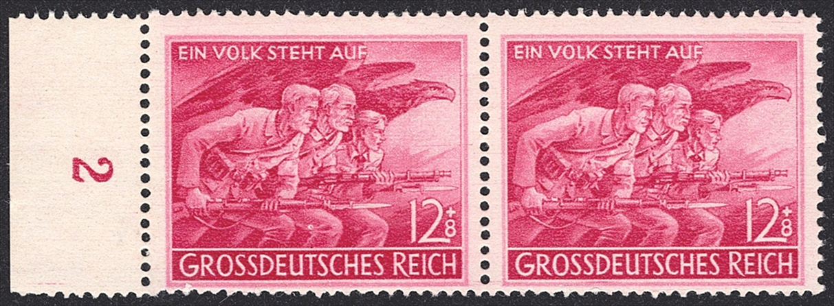 Deutschland, Deutsches Reich, Nr.908 IX, Parteimiliz, weisser Fleck in Kniekehle, im Paar