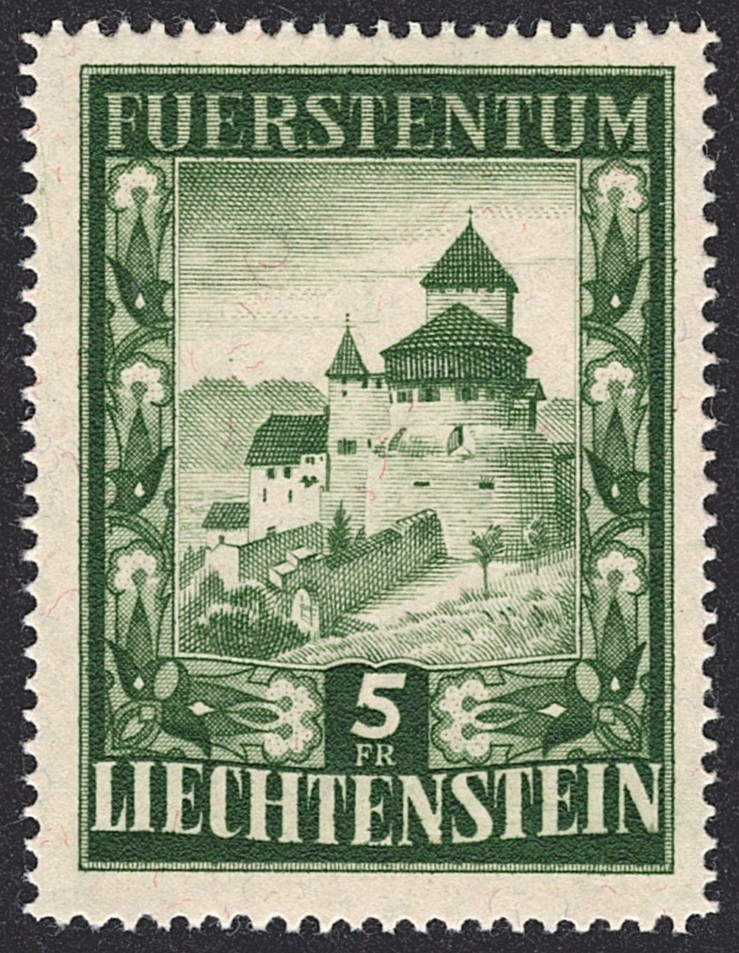 Liechtenstein, Freimarken, Nr.253, Schloss Vaduz, 1952