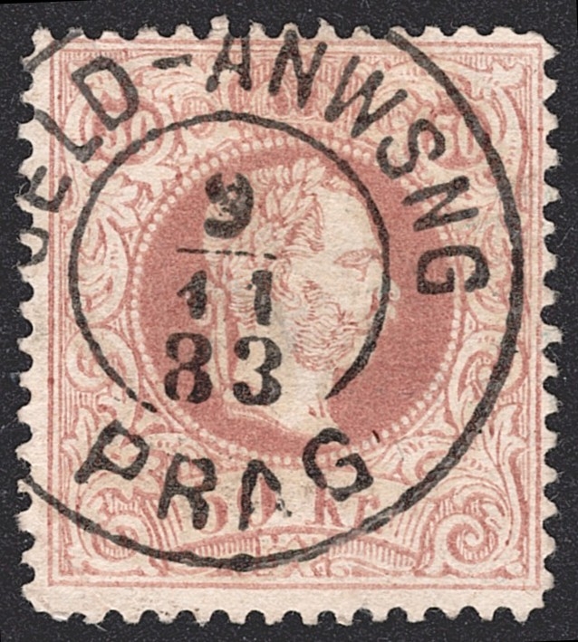 Österreich, Nr.41 II, 50 Kr., gestempelt GELD-ANWSNG PRAG