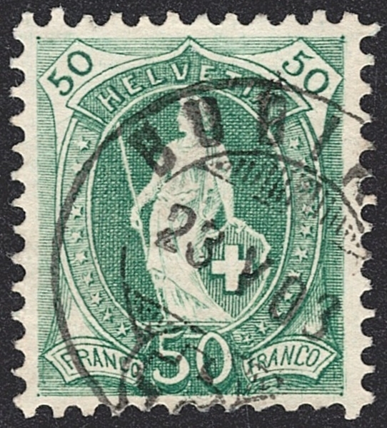 Schweiz, Altschweiz, Stehende Helvetia, Nr.74E, gestempelt BUBIKON