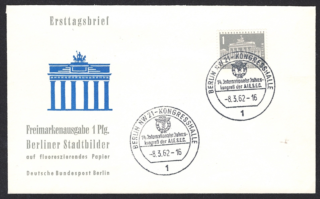 Deutschland, Berlin 1956/62 Nr. 140 bis 146 "Berliner Stadtbilder" auf 8 Briefen - FDC – Bild 2