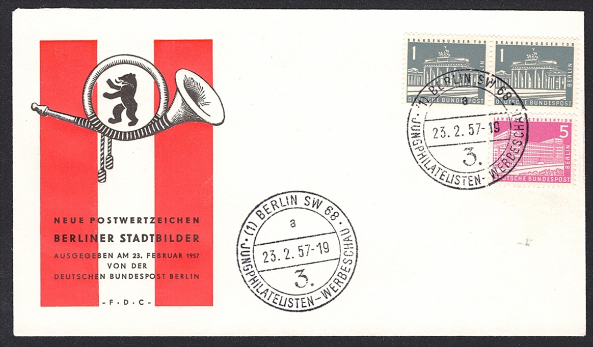 Deutschland, Berlin 1956/62 Nr. 140 bis 146 "Berliner Stadtbilder" auf 8 Briefen - FDC – Bild 3
