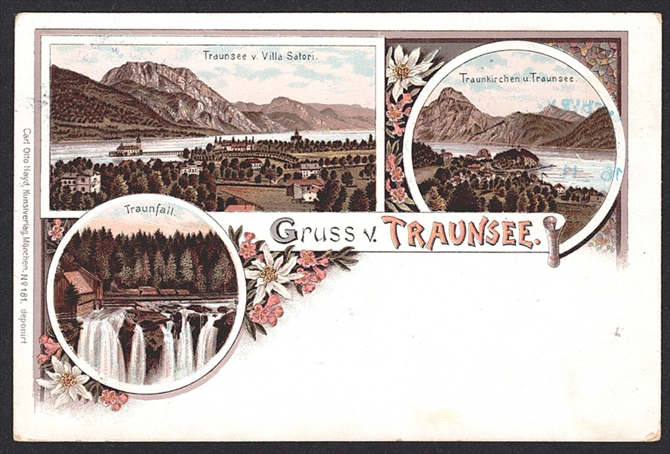 Lithographien, Lithographien, Österreich, Gruss aus TRAUNKIRCHEN am TRAUNSEE, 3 Bilder, 1897