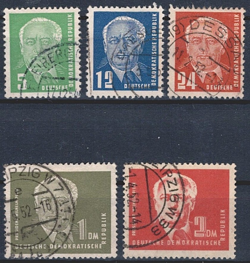 Deutschland, DDR, 1950, W.Pieck, Nr.322-326, komplette Serie, gestempelt