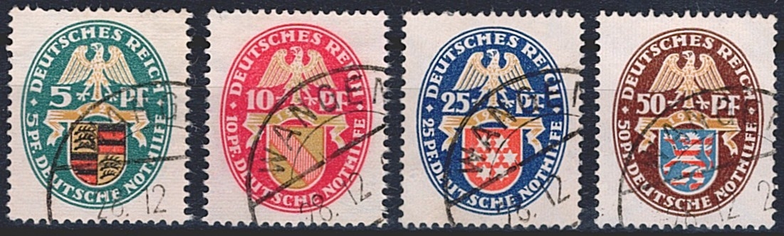 Deutschland, Deutsches Reich, 1926, Nothilfe, Nr.398-401, komplette Serie, Eckstempel