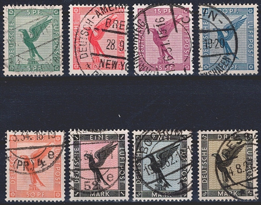 Deutschland, Deutsches Reich, 1929, Flugpost, Nr.378-384, komplette Serie