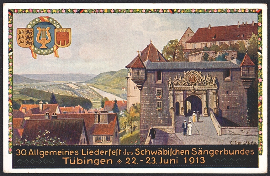 Deutschland, Deutsches Reich, Privatganzsachen, 1913, 30.Allgemeines Liederfest des Schäbischen Sängerbundes TÜBINGEN 22.-23.Juni 1913