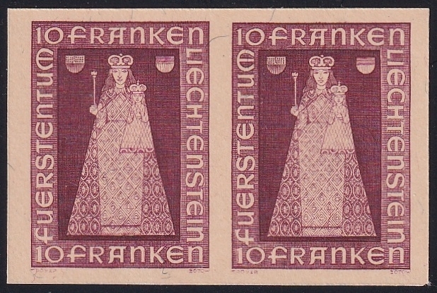 Liechtenstein 1941 Mi. Nr. 197 U "Madonna von Dux" im Paar ungezähnt postfrisch **