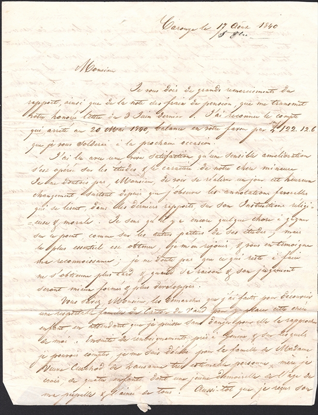 Schweiz, Abstempelungen, Postgeschichte, taxierter Faltbrief, CAROUGE Wi.2712, nach Montmirail – Bild 3