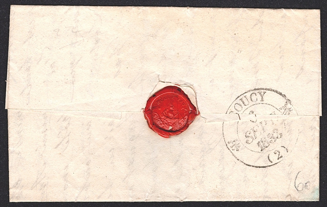 Schweiz, Abstempelungen, Postgeschichte, taxierter Faltbrief, GENEVE 2 7bre 1833/SUISSE PAR FERNEY/1.D/LG, nach nach Frankreich – Bild 2