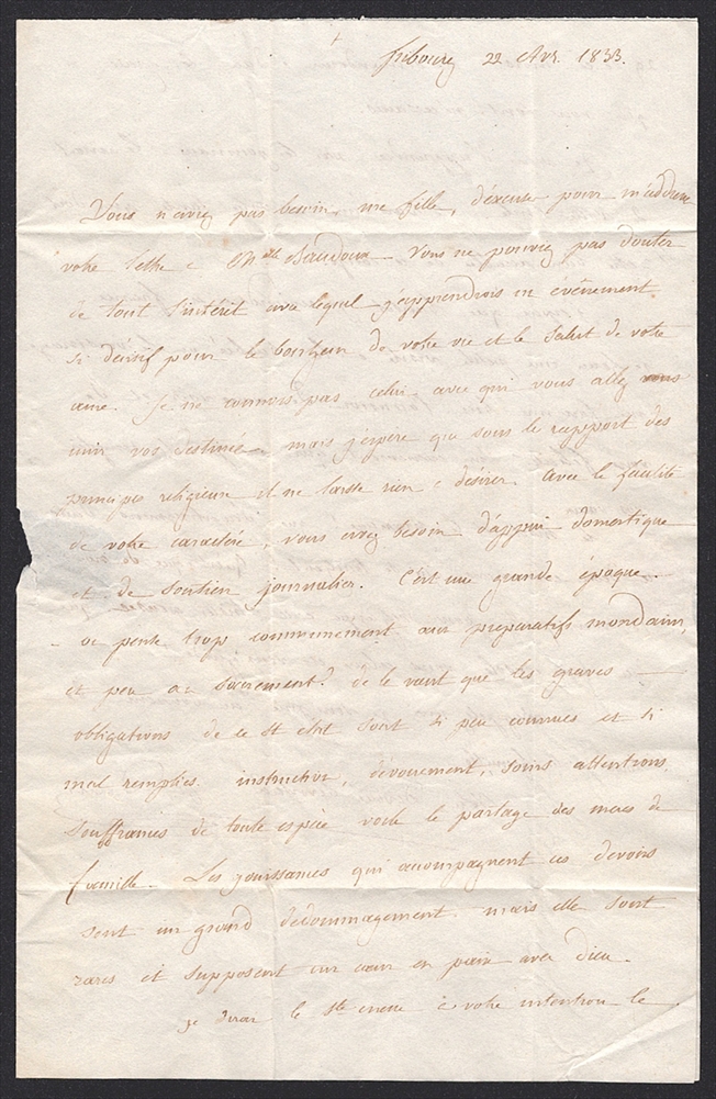 Schweiz, Abstempelungen, Postgeschichte, taxierter Faltbrief ab Fribourg, SUISSE PAR PONTARLIER/3/LV 6, nach Le Lude Frankreich – Bild 3