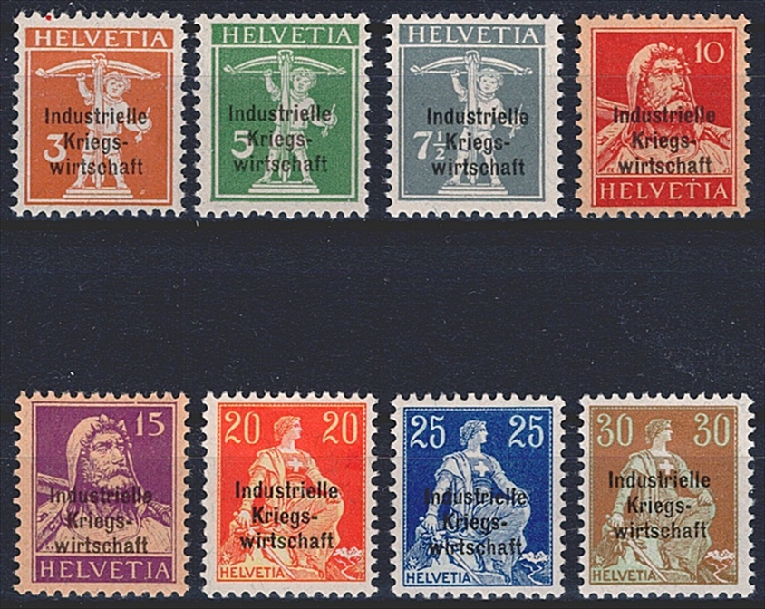 Schweiz, Ämter, IKW, Nr.9-15, dicker Aufdruck, komplette Serie, inkl.12l, SBPV Attest Disteli 2026
