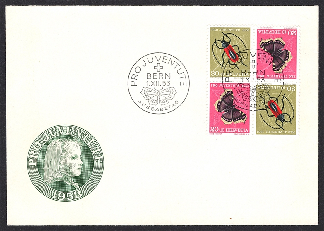 Schweiz, FDC, Zusammendrucke, Pro Juventute, Nr.Z41/l, Herzstück, illustrierter FDC