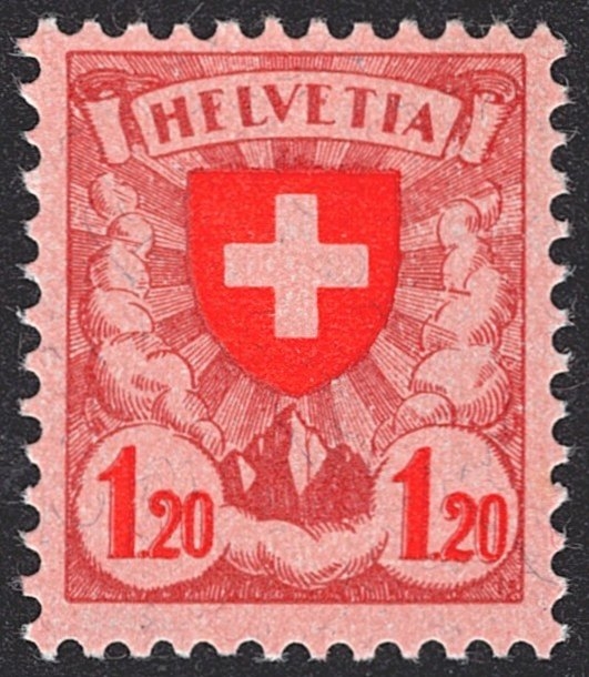 Schweiz, Freimarken, Wappenmuster, Nr.164PF., "HELVFTIA"