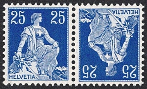 Schweiz, Kehrdrucke, Nr.K1, 25Rp.blau