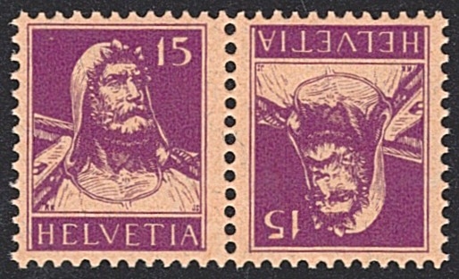 Schweiz, Kehrdrucke, Nr.K9, 15Rp.violett