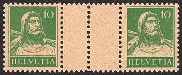 Schweiz, Zwischenstege, Nr.S34, 10+10Rp., grün