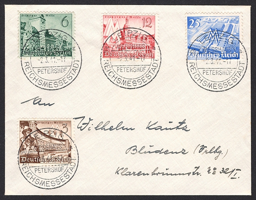 Deutschland, Deutsches Reich, Nr.739-742, Frühjahrsmesse, LEIPZIG REICHSMESSESTADT