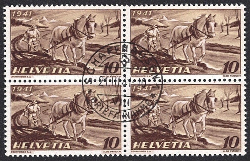 Schweiz, Freimarken, Anbauschlacht, Nr. 252, ET-Stempel SCHAFFHAUSEN