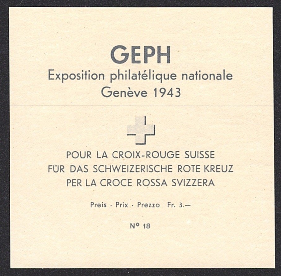 Schweiz, Zuschlagsausgaben, Nr.18, GEPH-Block (Nr.18), roter Sonder-ET-Stempel – Bild 2