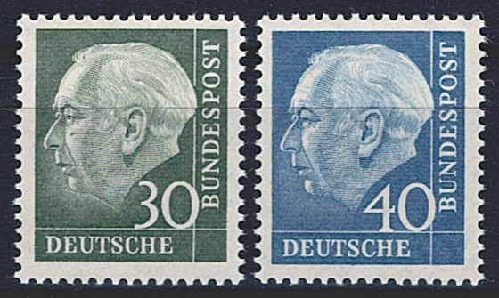 Deutschland, BRD, Freimarken, 259y-260y, Fluorpapier, komplette Serie