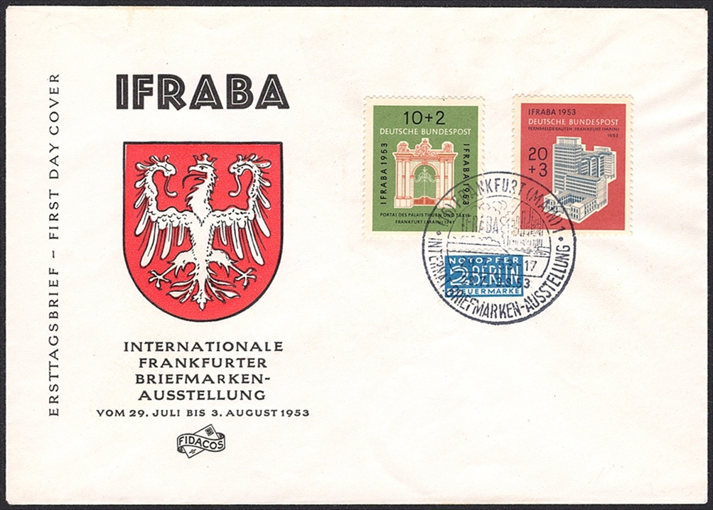 Deutschland, BRD, Nr.171-172, IFRABA, illustrierter, unadressierter FDC, FRANKFURT