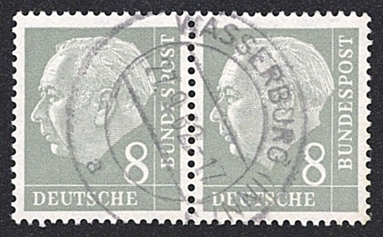 Deutschland, BRD, Nr.182x W, waagrechtes Paar, WASSERBURG