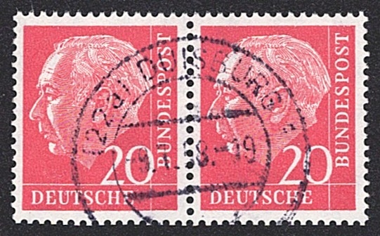 Deutschland, BRD, Nr.185x Y, waagrechtes Paar, DUISBURG