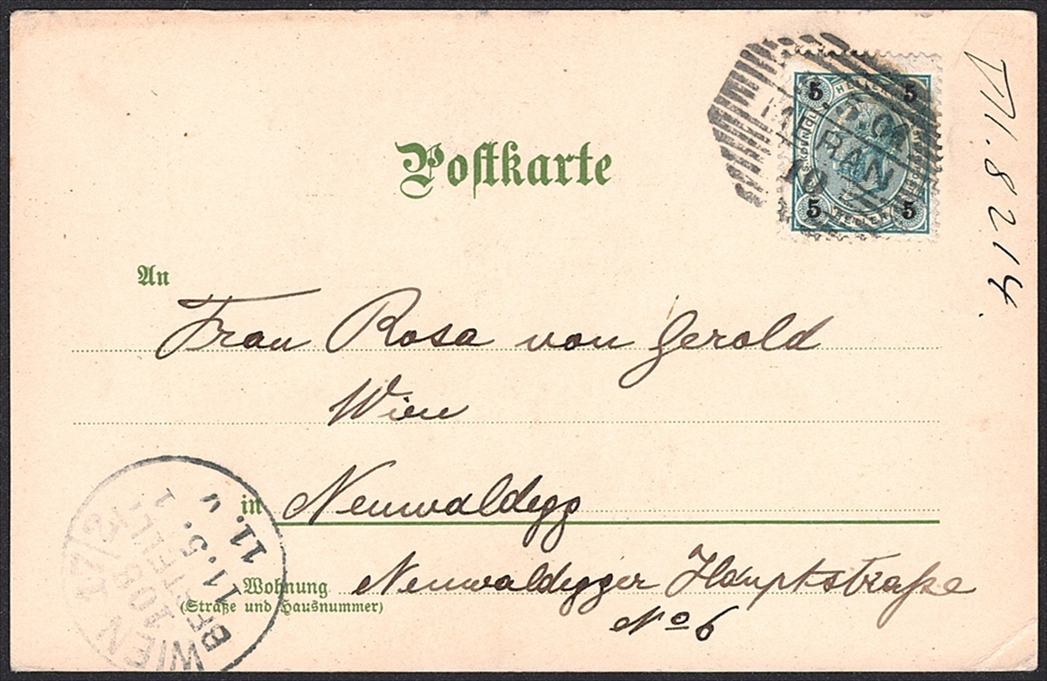 Lithographien Österreich, MERAN, 1901, minimer Eckbug – Bild 2