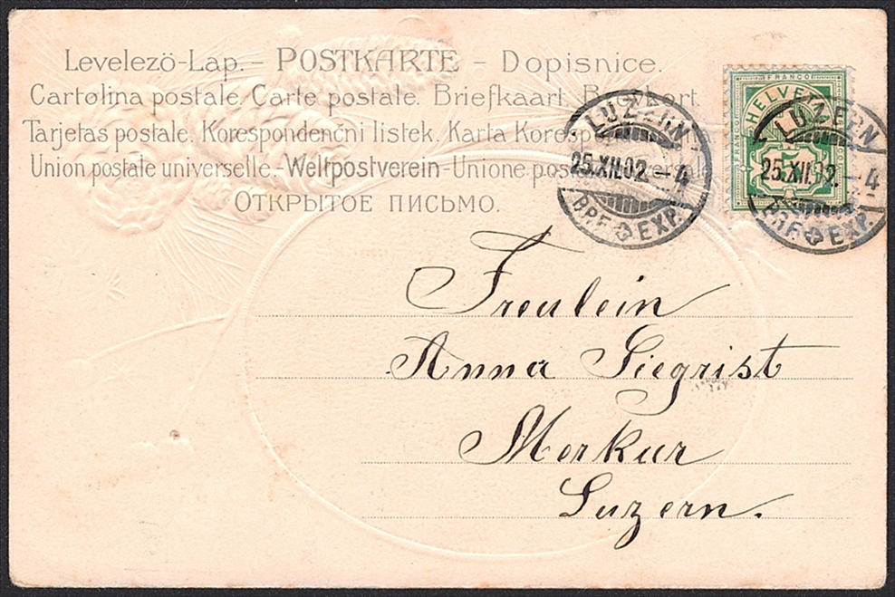 Lithographien Schweiz, Kitschkarten, mit Prägedruck, 1902 – Bild 2