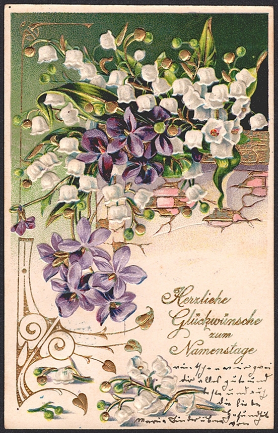 Lithographien Schweiz, Kitschkarten, mit Prägedruck, 1908
