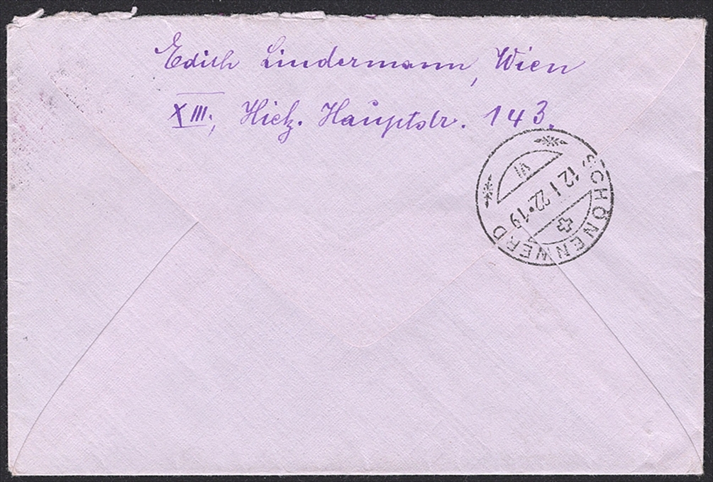 Österreich, Nr.291A/318ya, auf Brief nach Schönenwerd, WIEN – Bild 2