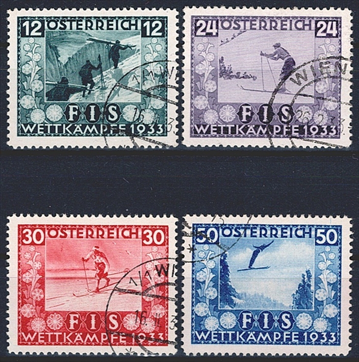Österreich, Nr.551-554, FIS-Wettkämpfe, komplette Serie, WIEN