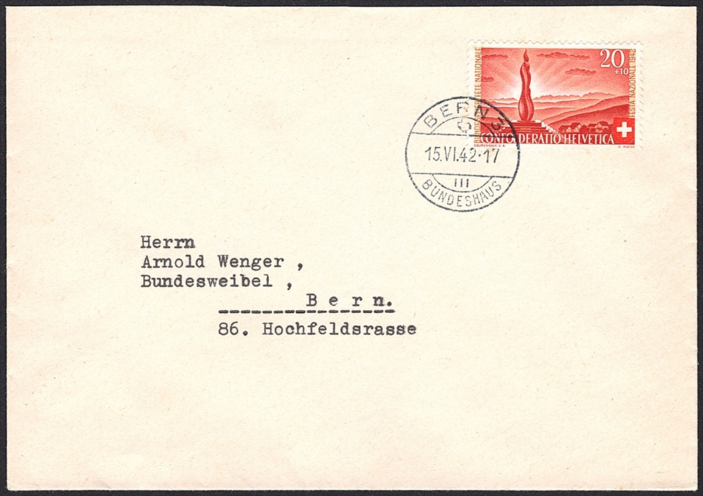 Schweiz, FDC, Pro Patria, Nr.16, FDC, Einzelfrankatur, ET-Stempel BERN