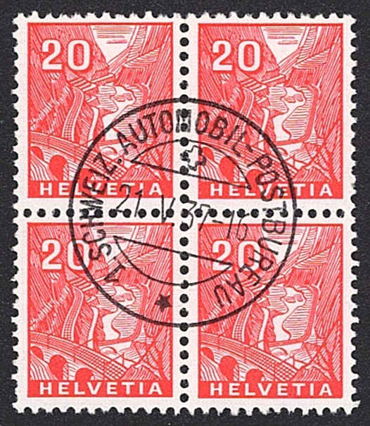 Schweiz, Freimarken, Landschaftsbilder, Nr.198, AUTOMOBIL-POSTBUREAU
