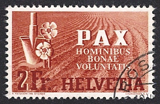 Schweiz, Freimarken, Nr.271, PAX, 2Fr.,Spaten, Eckstempel
