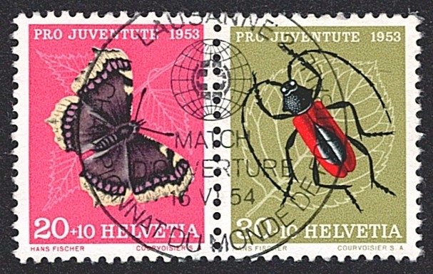 Schweiz, Zusammendrucke, Pro Juventute, Z39, Sonderstempel