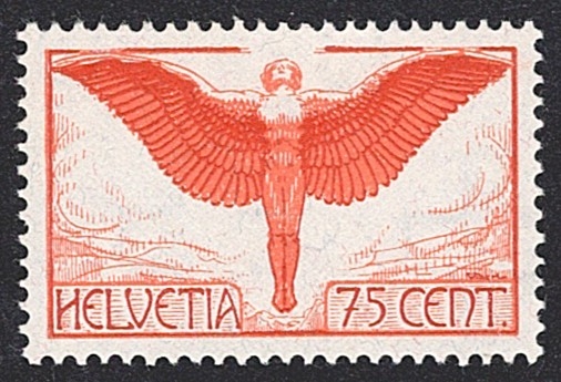 Schweiz,Flugpost, Nr.11, 75Rp.orange