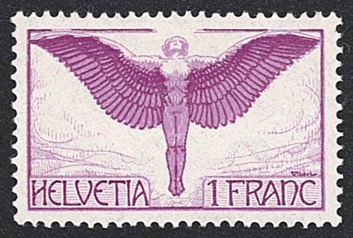 Schweiz,Flugpost, Nr.12, 1Fr.violett