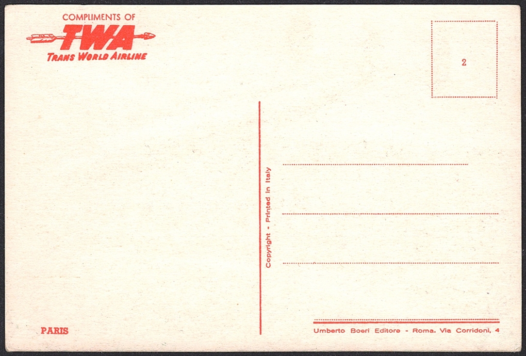 Ansichtskarten, Motive, Flugzeuge, Constellation der TWA, um 1950 – Bild 2