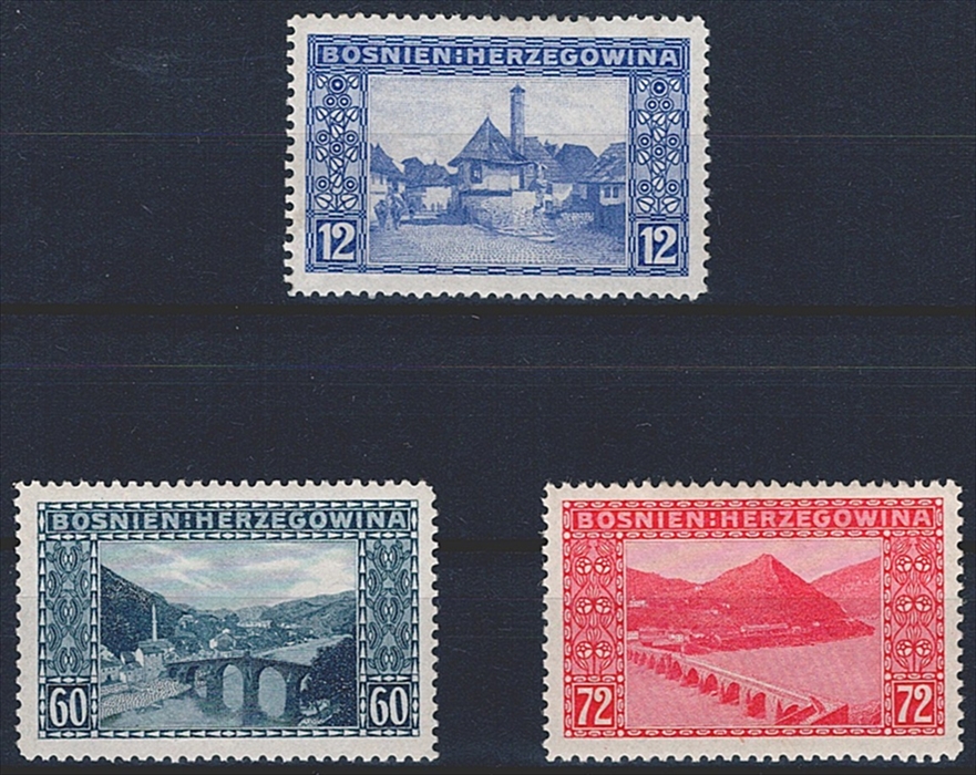 Österreich, Bosnien Herzegowina, 1912, Freimarken, Nr.61-63, komplette Serie