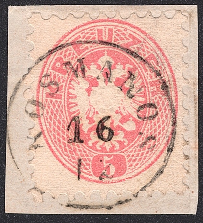 Österreich Kaisertum 1863/64 - 5 Kreuzer ANK Nr. 32 gestempelt "KOSMANOS"