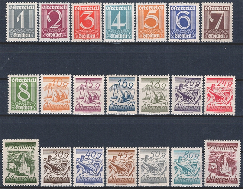 Österreich, Nr.447-467, Freimarken, komplette Serie