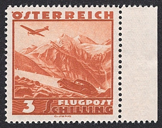 Österreich, Nr.610, 3S, dunkelbraunorange, rechts Bogenrand