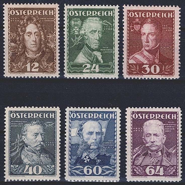 Österreich, Nr.617-622, Wohlfahrt, komplette Serie