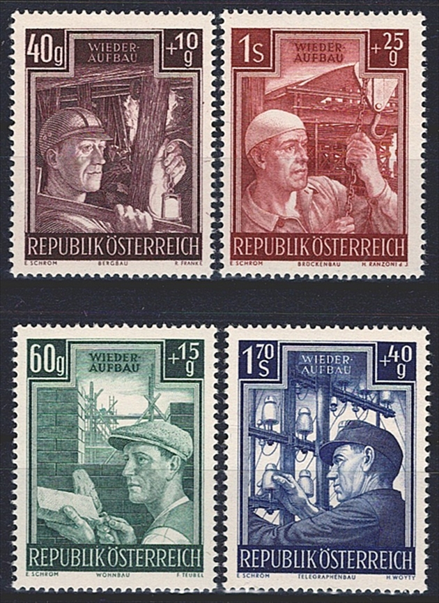 Österreich, Nr.960-963, Wiederaufbau, komplette Serie
