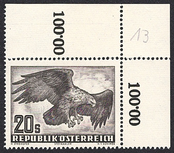 Österreich, Nr.968x, Steinadler, Bogenecke