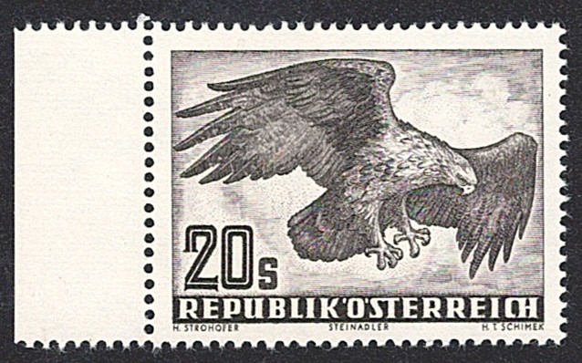 Österreich, Nr.968x, Steinadler, mit linkem Bogenrand