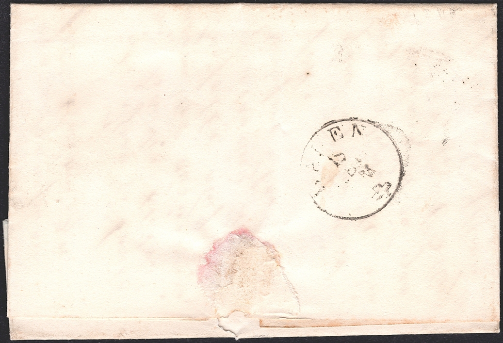Schweiz, Abstempelungen, Kanton Aargau, Fingerhutstempel Gr.104, MELLINGEN/NESSELNBACG Gr.40, Nr.30 auf Faltbrief nach Baden – Bild 2